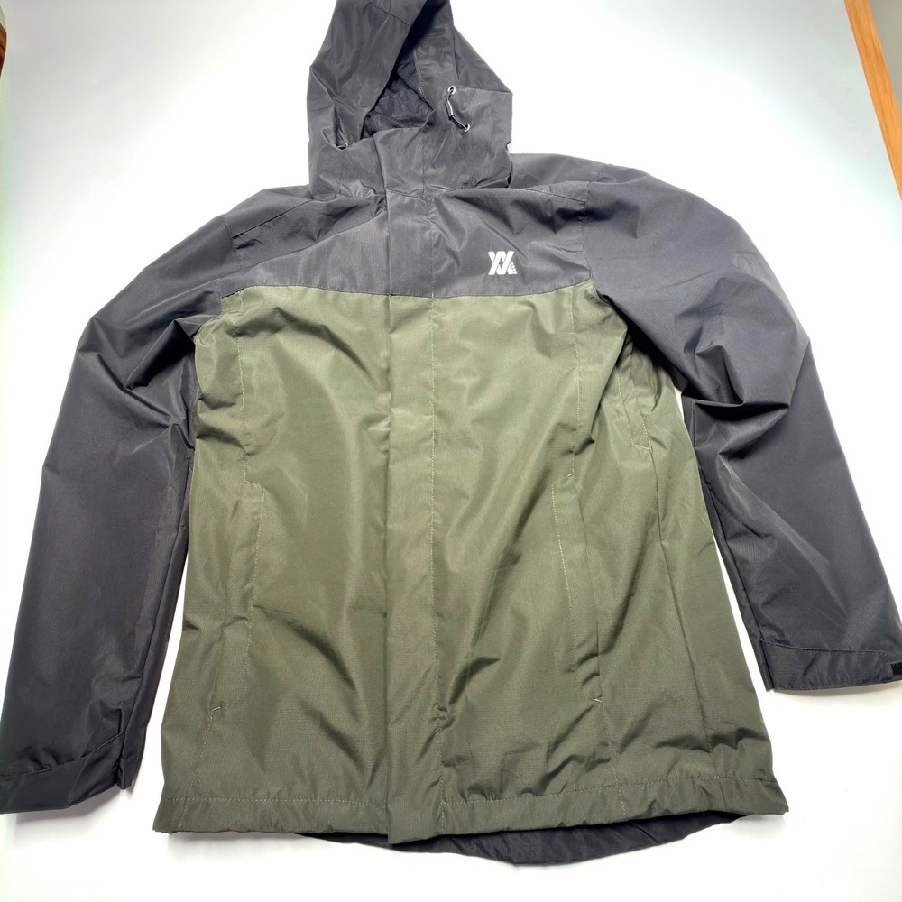 Dixxon Ground Up Customer Rain Jacket Mens Large Olive Black‎ Hooded